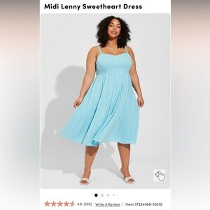 Torrid Midi Lenny Sweetheart Dress size 1, like new, worn once